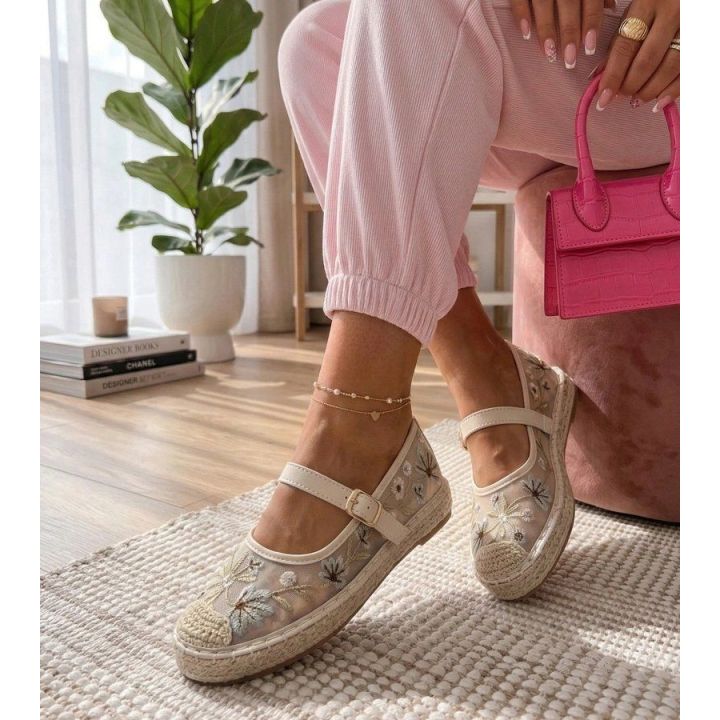Moteriškos espadrilės su siuvinėtomis gėlėmis Lucille