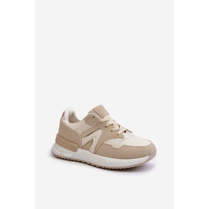 Smėlio spalvos Faux Leather Sneakers Vinelli