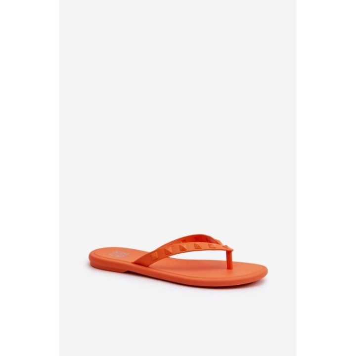 Plokščios moteriškos šlepetės Oranžinės
