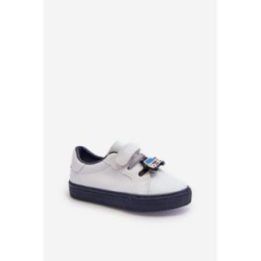 Vaikiški kedai su velcro baltos ir navy spalvos Pennyn
