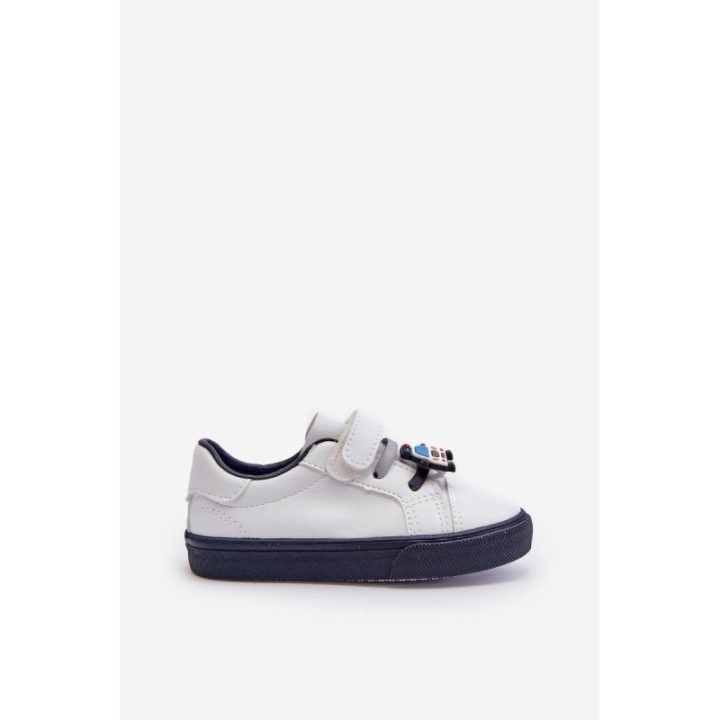 Vaikiški kedai su velcro baltos ir navy spalvos Pennyn