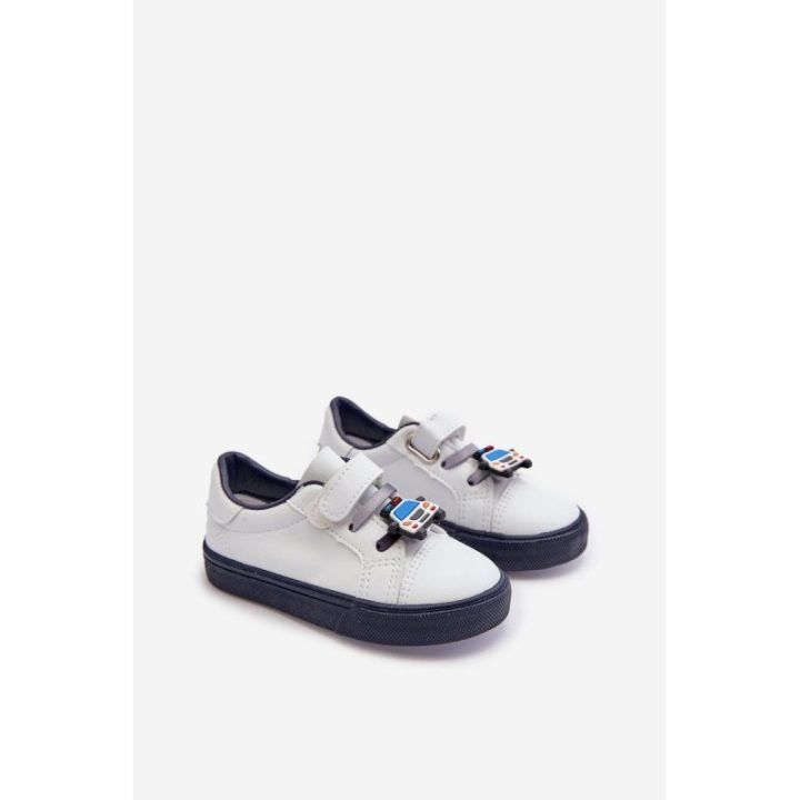 Vaikiški kedai su velcro baltos ir navy spalvos Pennyn