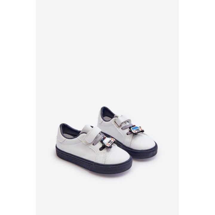 Vaikiški kedai su velcro baltos ir navy spalvos Pennyn