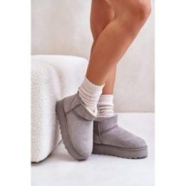 Moteriški sniego batai ant platformos su kailiu izoliuota versija Gray Xamella“