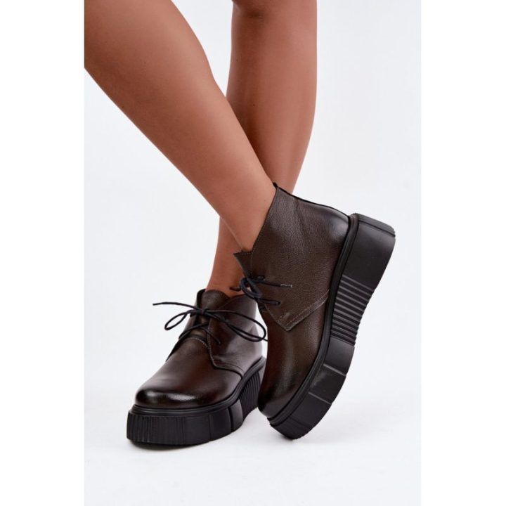 Tamsiai rudi aulinukai su platforma Step in style