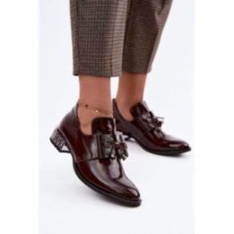 Bordo spalvos aulinukai su kaspinėliu Step in style