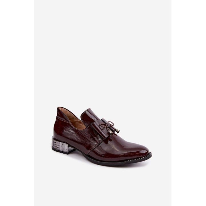 Bordo spalvos aulinukai su kaspinėliu Step in style