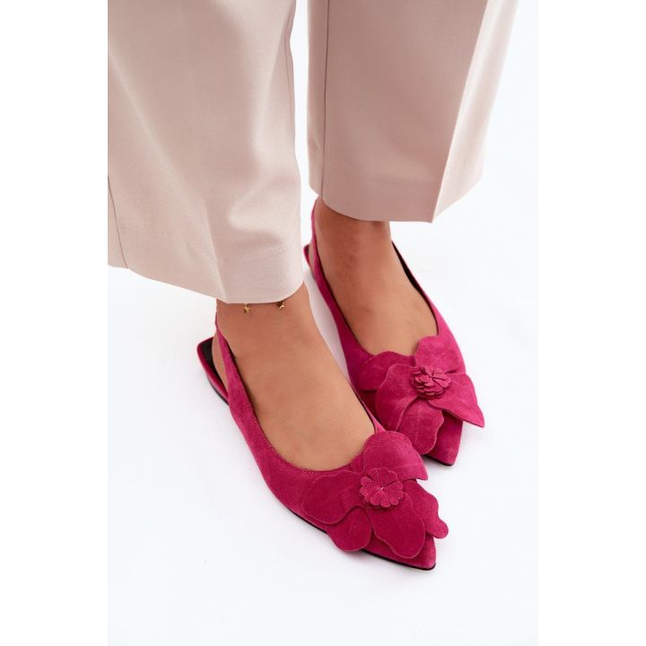 Moteriškos zomšinės basutės Vinceza, fuksijos spalvos