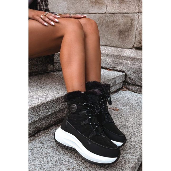 Moteriški sniego batai su platforma, juodi