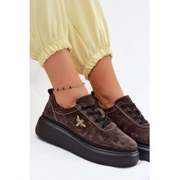 Moteriški bateliai iš natūralios zomšos Vinceza 41523, šokolado spalvos