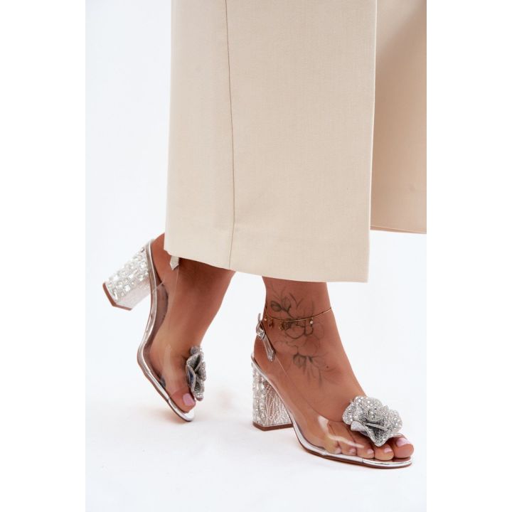 Permatomos moteriškos basutės su kulnu Step in style